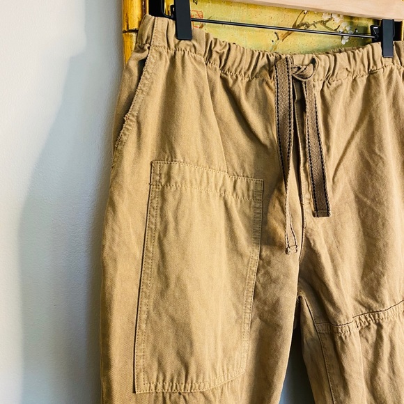 Zara Khaki High Waisted Patchwork Khaki Pants - Picture 5 of 9